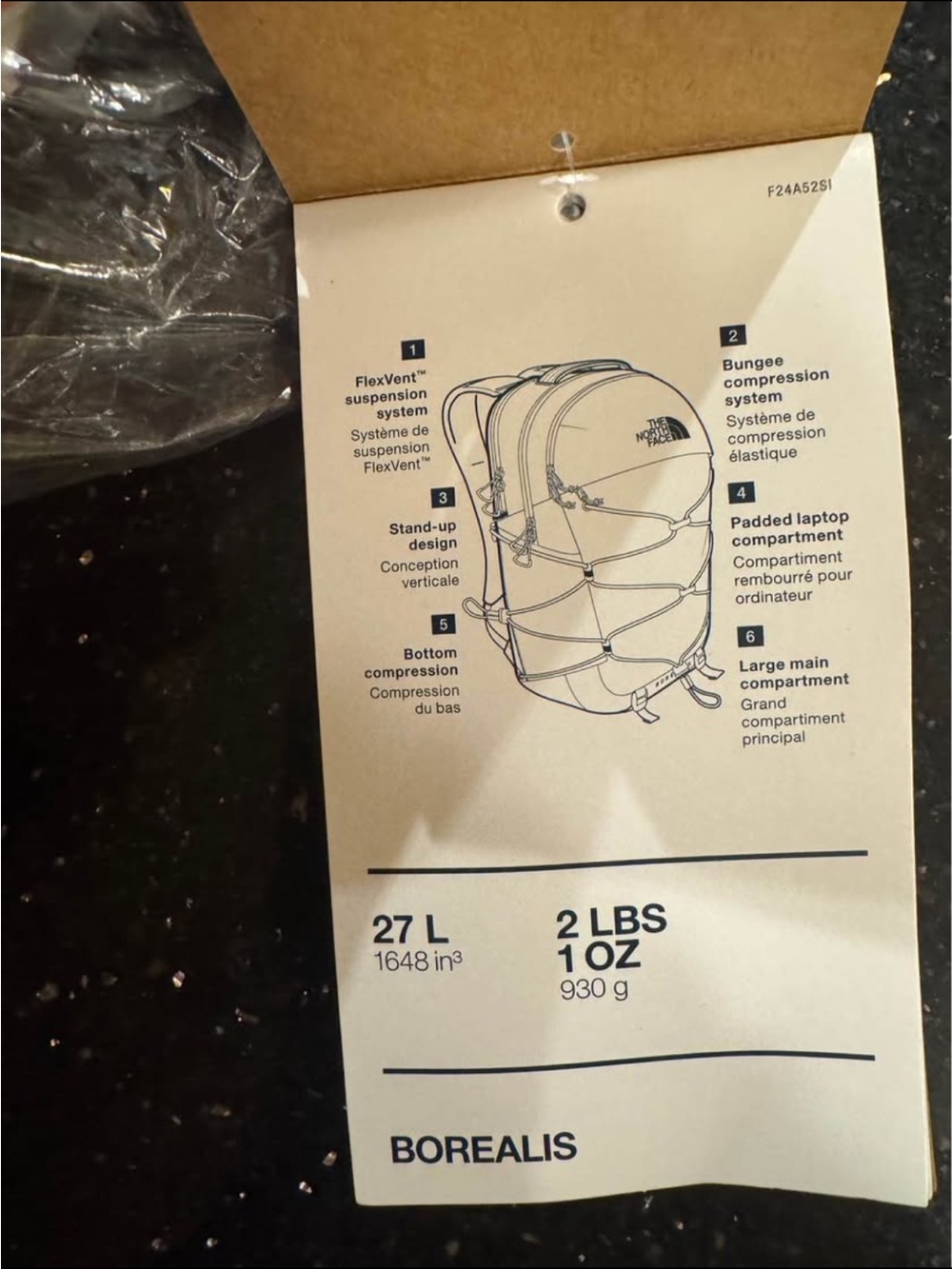 The North Face Womens Cream Backpack with Front Bungee NEW - Picture 7 of 8